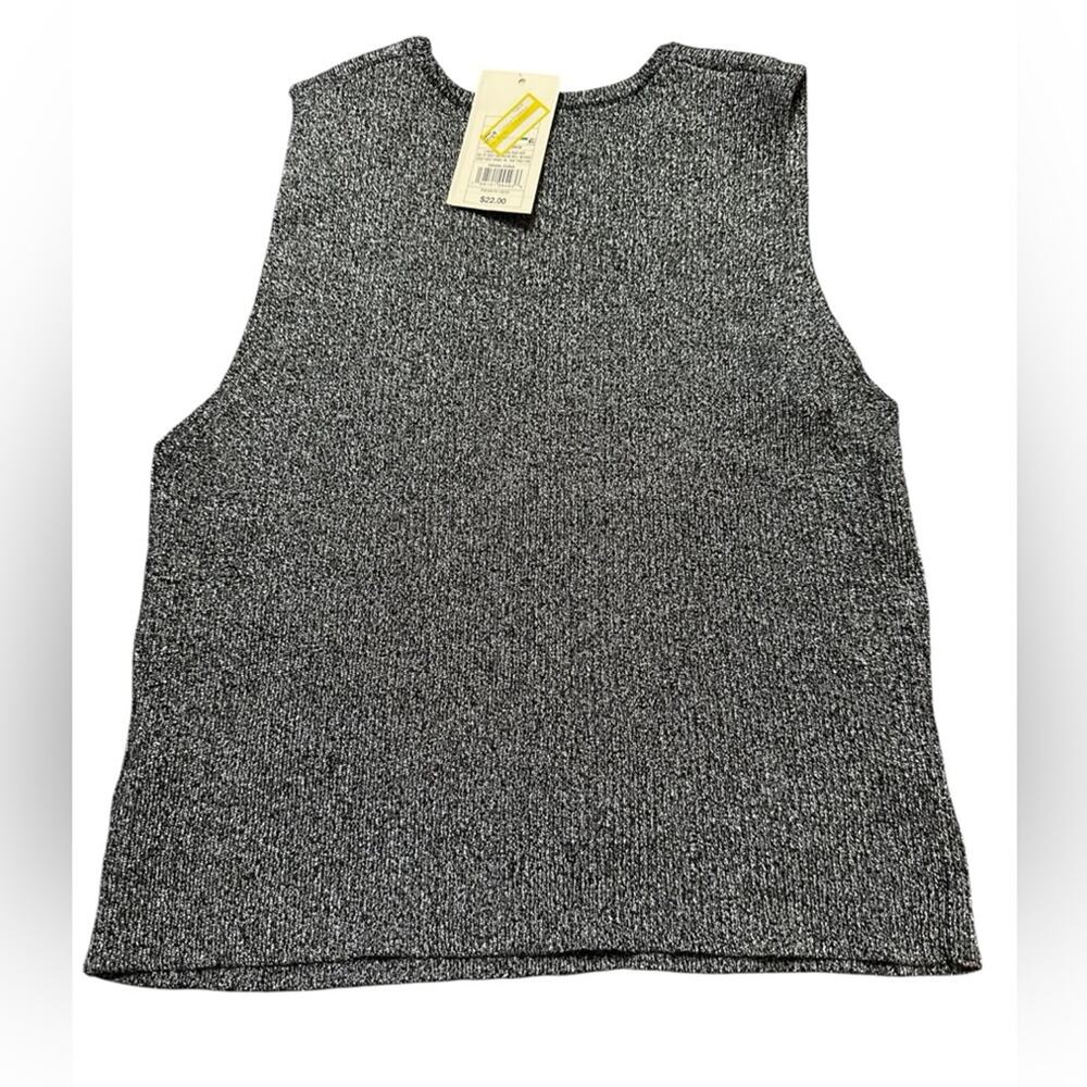A new day Metallic Charcoal Sleeveless Top Large New